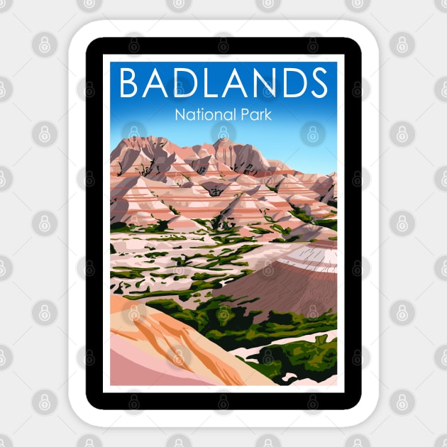 Badlands Sticker by Omega Art